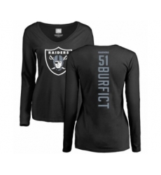 Football Women's Oakland Raiders #51 Vontaze Burfict Black Backer Long Sleeve T-Shirt