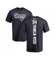 Football Los Angeles Rams #94 John Franklin-Myers Navy Blue Backer T-Shirt