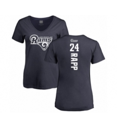 Football Women's Los Angeles Rams #24 Taylor Rapp Navy Blue Backer T-Shirt