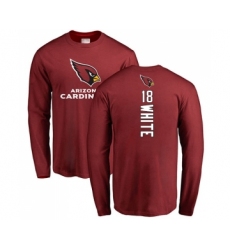 Football Arizona Cardinals #18 Kevin White Maroon Backer Long Sleeve T-Shirt