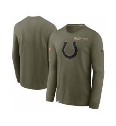 Men's Indianapolis Colts Football Olive 2021 Salute To Service Performance Long Sleeve T-Shirt