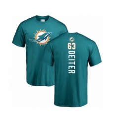 Football Miami Dolphins #63 Michael Deiter Aqua Green Backer T-Shirt