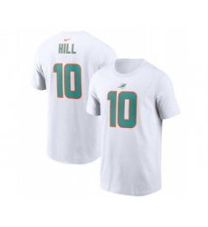 Men's Miami Dolphins #10 Tyreek Hill 2022 White Name & Number T-Shirt