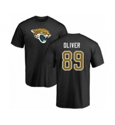 Football Jacksonville Jaguars #89 Josh Oliver Black Name & Number Logo T-Shirt