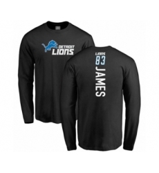Football Detroit Lions #83 Jesse James Black Backer Long Sleeve T-Shirt
