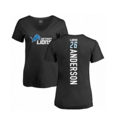 Football Women's Detroit Lions #26 C.J. Anderson Black Backer T-Shirt