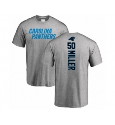 Football Carolina Panthers #50 Christian Miller Ash Backer T-Shirt