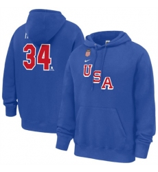 Men's US Hockey #34 Auston Matthews Royal 2026 Name & Number Hoodie