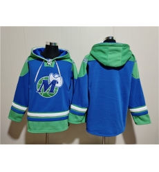 Men's Dallas Mavericks Blank Royal Ageless Must-Have Lace-Up Pullover Hoodie