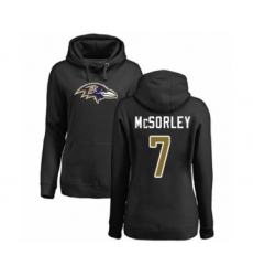 Football Women's Baltimore Ravens #7 Trace McSorley Black Name & Number Logo Pullover Hoodie
