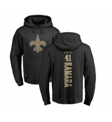 Football New Orleans Saints #41 Alvin Kamara Black Backer Pullover Hoodie