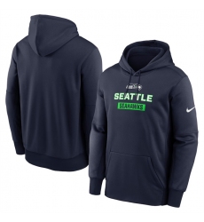 Men's Seattle Seahawks College Navy Toss Sweep Performance Pullover Hoodie