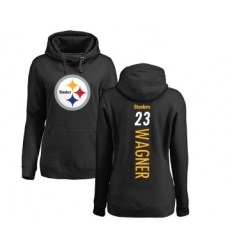 Football Women's Pittsburgh Steelers #23 Mike Wagner Black Backer Pullover Hoodie