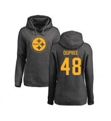 Football Women's Pittsburgh Steelers #48 Bud Dupree Ash One Color Pullover Hoodie