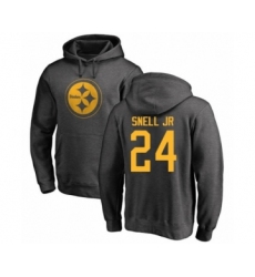 Pittsburgh Steelers #24 Benny Snell Jr. Ash One Color Pullover Hoodie