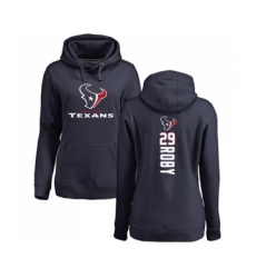 Football Women's Houston Texans #29 Bradley Roby Navy Blue Backer Pullover Hoodie