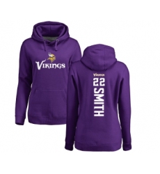 Football Women's Minnesota Vikings #22 Harrison Smith Purple Backer Pullover Hoodie