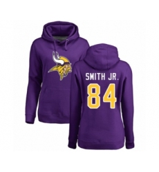 Football Women's Minnesota Vikings #84 Irv Smith Jr. Purple Name & Number Logo Pullover Hoodie