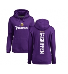 Football Women's Minnesota Vikings #97 Everson Griffen Purple Backer Pullover Hoodie