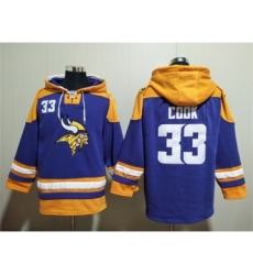 Men's Minnesota Vikings #33 Dalvin Cook Purple Yellow Ageless Must-Have Lace-Up Pullover Hoodie