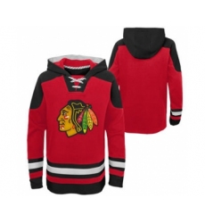 Men's Chicago Blackhawks Blank Red Ageless Must-Have Lace-Up Pullover Hockey Hoodie