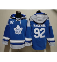 Men's Toronto Maple Leafs #92 Gavin McKenna Blue Ageless Must-Have Lace-Up Pullover Hoodie