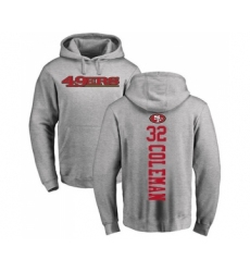Football San Francisco 49ers #32 Tevin Coleman Ash Backer Pullover Hoodie