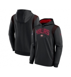 Mens San Francisco 49ers Black Sideline Stack Performance Pullover Hoodie