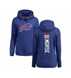 Football Women's Buffalo Bills #60 Mitch Morse Royal Blue Backer Pullover Hoodie
