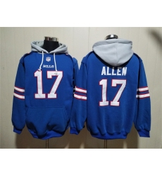 Men's Buffalo Bills #17 Josh Allen Red Blue Ageless Must-Have Lace-Up Pullover Hoodie