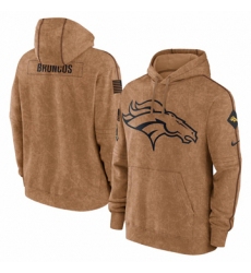 Men's Denver Broncos Nike Brown 2023 Salute To Service Club Pullover Hoodie