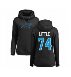 Football Women's Carolina Panthers #74 Greg Little Black Name & Number Logo Pullover Hoodie
