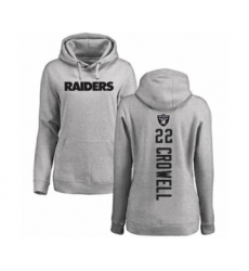 Football Women's Oakland Raiders #22 Isaiah Crowell Ash Backer Pullover Hoodie
