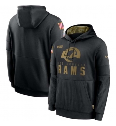 Men's NFL Los Angeles Rams 2020 Salute To Service Black Pullover Hoodie