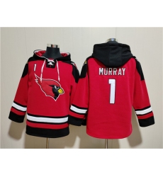 Men's Arizona Cardinals #1 Kyler Murray Red Ageless Must-Have Lace-Up Pullover Hoodie