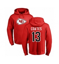 Football Kansas City Chiefs #13 Sammie Coates Red Name & Number Logo Pullover Hoodie