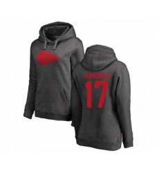 Football Women's Kansas City Chiefs #17 Mecole Hardman Ash One Color Pullover Hoodie