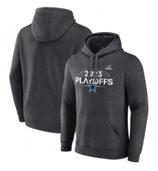 Men's Dallas Cowboys Heather Charcoal 2023 Playoffs Fleece Pullover Hoodie
