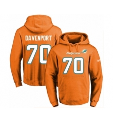 Football Men's Miami Dolphins #70 Julie'n Davenport Orange Name & Number Pullover Hoodie