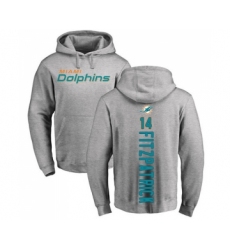 Football Miami Dolphins #14 Ryan Fitzpatrick Ash Backer Pullover Hoodie
