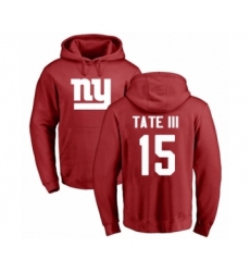 Football New York Giants #15 Golden Tate III Red Name & Number Logo Pullover Hoodie
