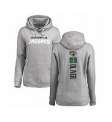 Football Women's Jacksonville Jaguars #89 Josh Oliver Ash Backer Pullover Hoodie
