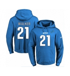 Football Men's Detroit Lions #21 Tracy Walker Blue Name & Number Pullover Hoodie