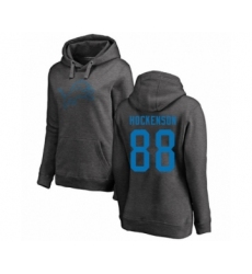 Football Women's Detroit Lions #88 T.J. Hockenson Ash One Color Pullover Hoodie