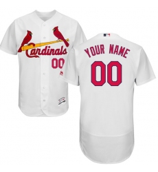 Men's St. Louis Cardinals Majestic Home White Flex Base Authentic Collection Custom Jersey