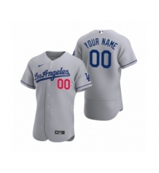 Men's Los Angeles Dodgers Custom Nike Gray Authentic 2020 Road Jersey