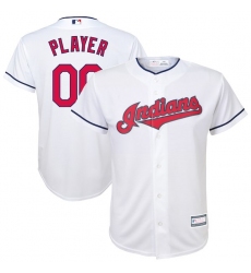 Youth Cleveland Indians White Home Replica Custom Jersey