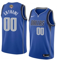 Men's Dallas Mavericks Active Player Custom Blue 2024 Finals Icon Edition Stitched Basketball Jersey