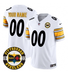 Men’s Pittsburgh Steelers Throwback 1933 Patch white Vapor Limited All Stitched Jersey