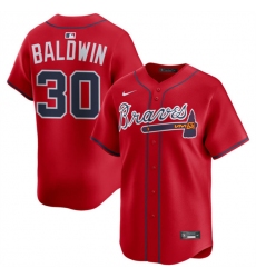 Men's Atlanta Braves #30 Drake Baldwin Red 2025 Alternate Limited Stitched Baseball Jersey